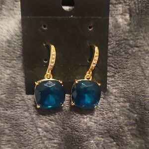 Tahari Gold-Tone Earrings with Deep Green Gemstones - Women Jewelry